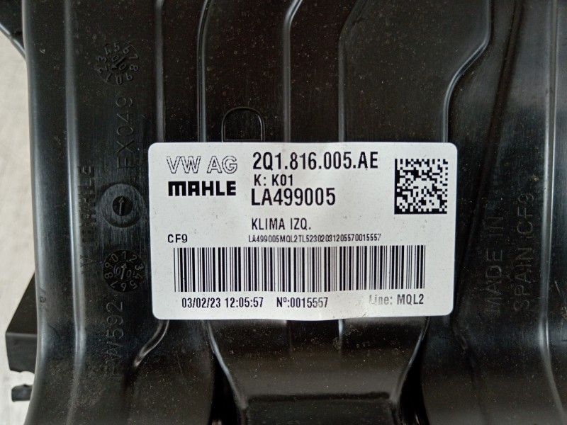 Recambio de calefaccion entera normal para seat arona xperience referencia OEM IAM 2Q1816005AE  