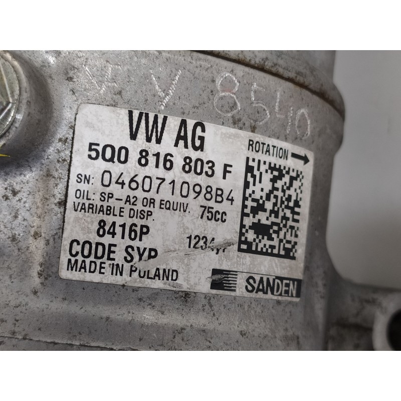 Recambio de compresor aire acondicionado para volkswagen caddy furgón/kombi furgón bluemotion referencia OEM IAM 5Q0816803F 0460
