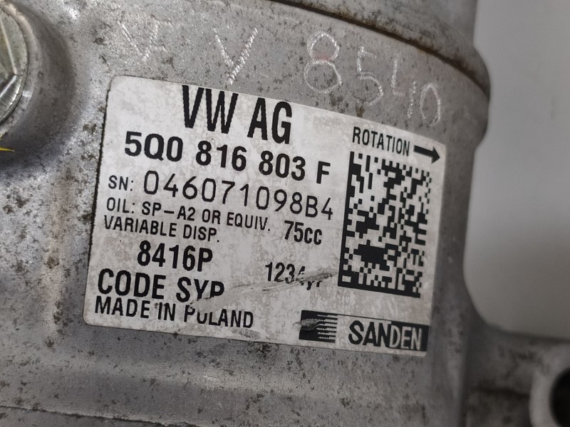 Recambio de compresor aire acondicionado para volkswagen caddy furgón/kombi furgón bluemotion referencia OEM IAM 5Q0816803F 0460