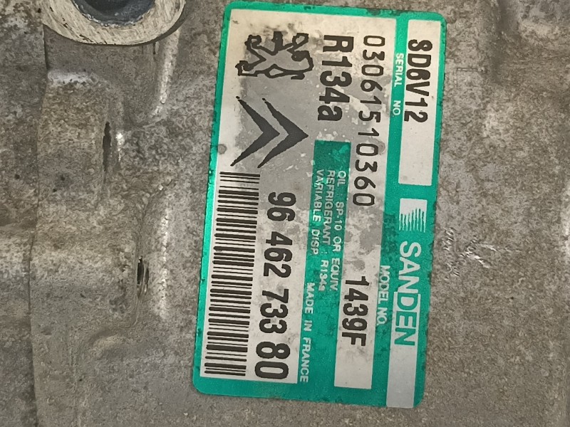 Recambio de compresor aire acondicionado para citroën c3 1.4 hdi exclusive referencia OEM IAM 9646273380  