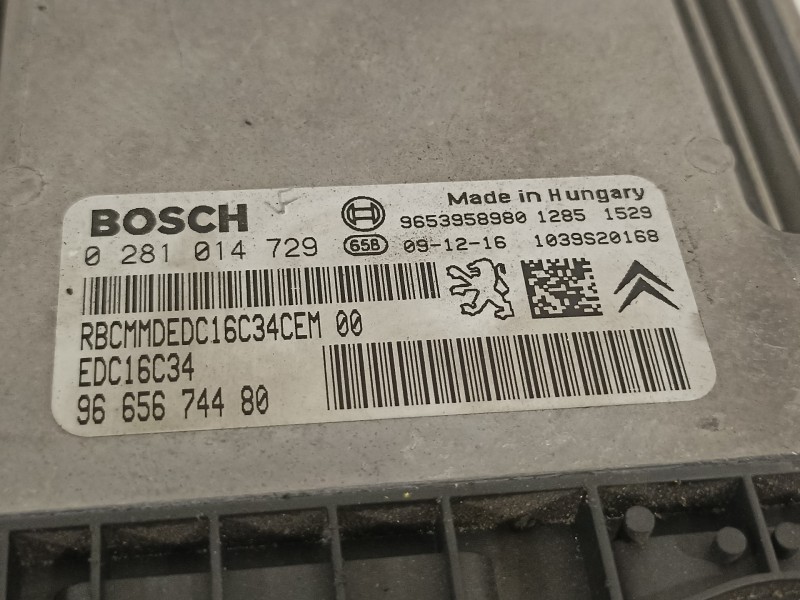 Recambio de centralita motor uce para citroën c4 picasso millenium referencia OEM IAM 9665674480 0281014729 9653958980