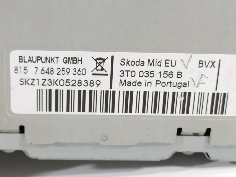 Recambio de sistema audio / radio cd para skoda suberb (3t4) active referencia OEM IAM 3T0035156B  