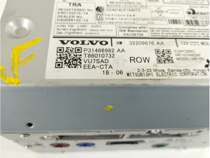 Recambio de sistema audio / radio cd para volvo xc60 kinetic 2wd referencia OEM IAM P31466982 31466982 