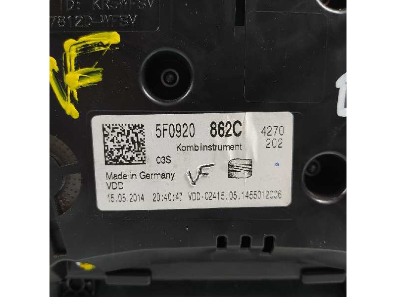 Recambio de cuadro instrumentos para seat leon (5f1) reference plus referencia OEM IAM 5F0920862C  