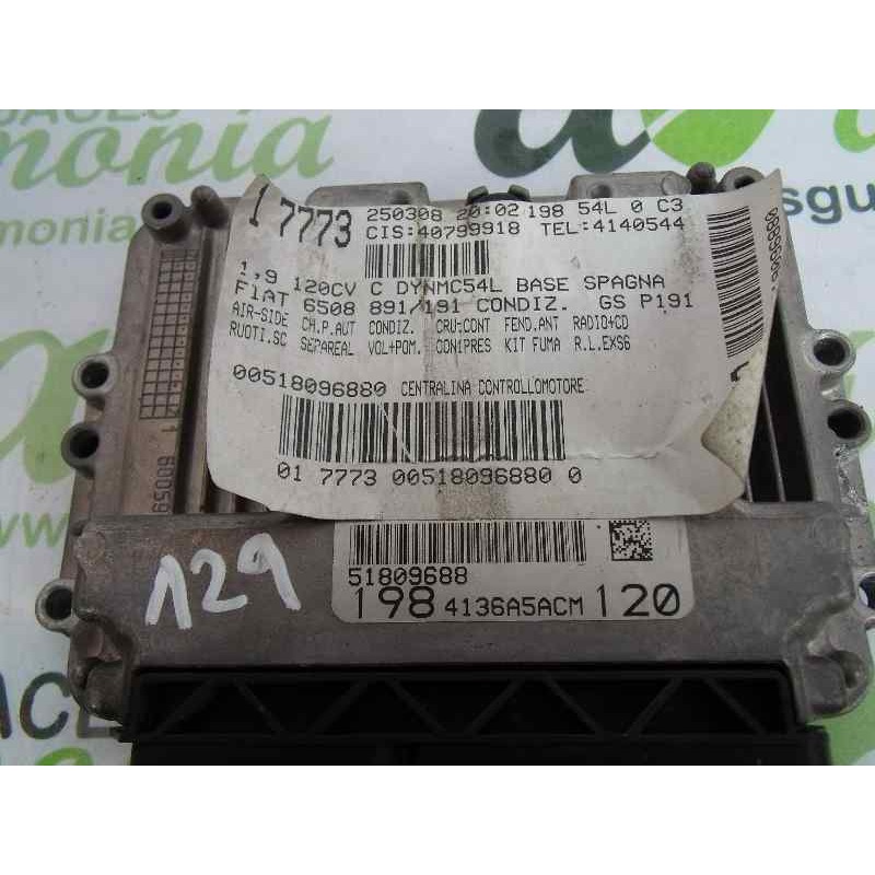 Recambio de centralita motor uce para fiat bravo (198) 1.9 dynamic multijet referencia OEM IAM 51809688 0281013579 
