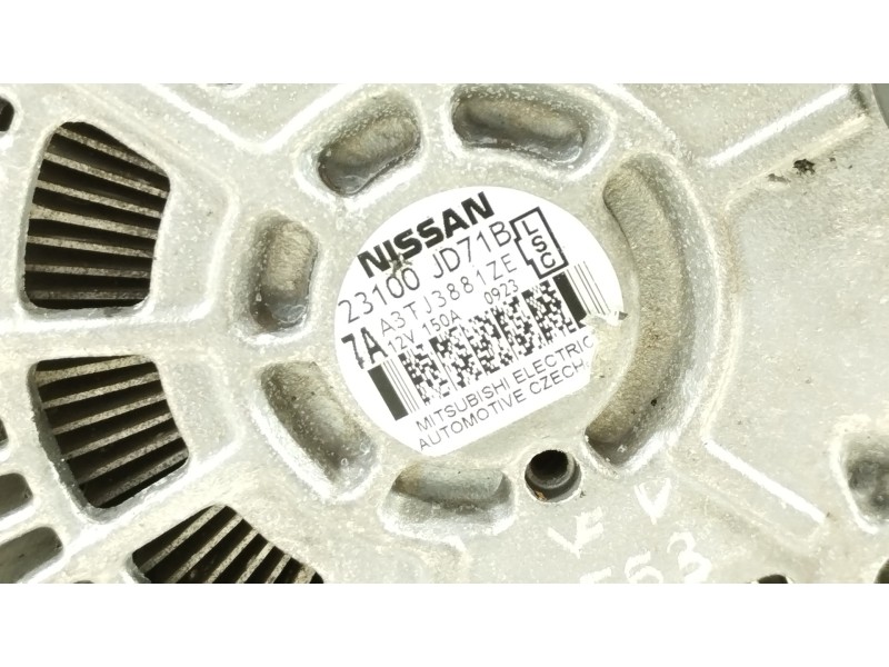 Recambio de alternador para nissan qashqai (j10) acenta referencia OEM IAM 23100JD71B A3TJ3881ZE 