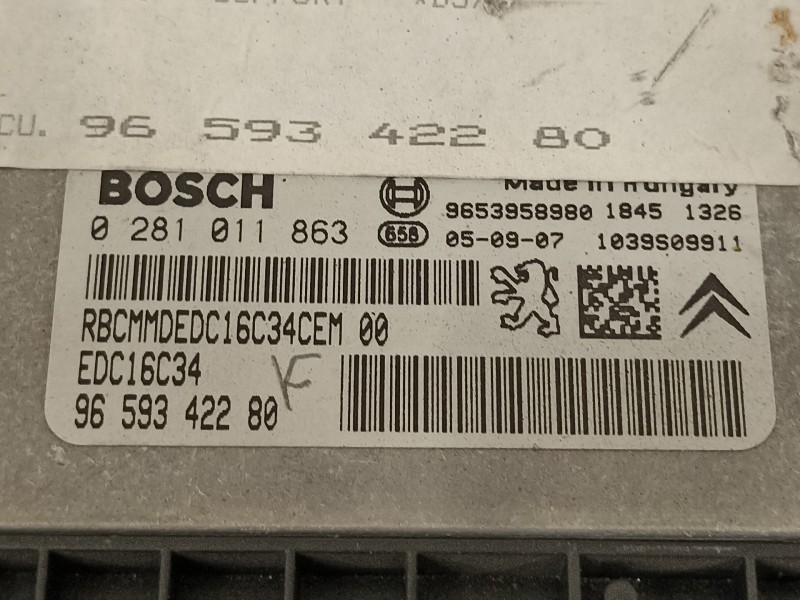 Recambio de centralita motor uce para citroën c4 berlina sx referencia OEM IAM 9659342280 0281011863 