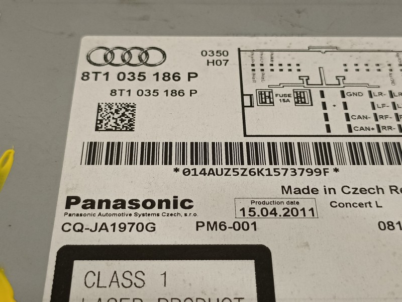 Recambio de sistema audio / radio cd para audi a4 ber. (b8) básico referencia OEM IAM 8T1035186P  