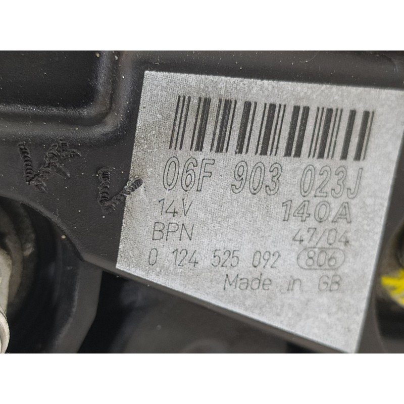 Recambio de alternador para audi a4 berlina (8e) 2.0 tdi 16v (103kw) referencia OEM IAM 06F903023J 0124525092 