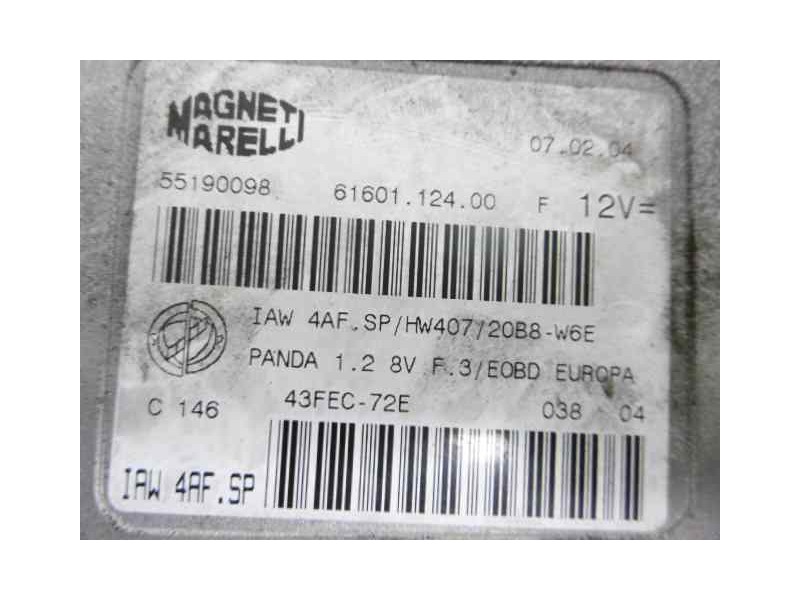 Recambio de centralita motor uce para fiat panda (169) 1.2 8v emotion referencia OEM IAM 55190098 6160112400 