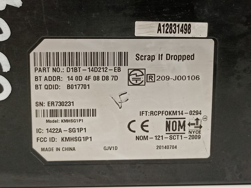 Recambio de modulo electronico para ford c-max edition referencia OEM IAM D1BT14D212EB B017701 B017701