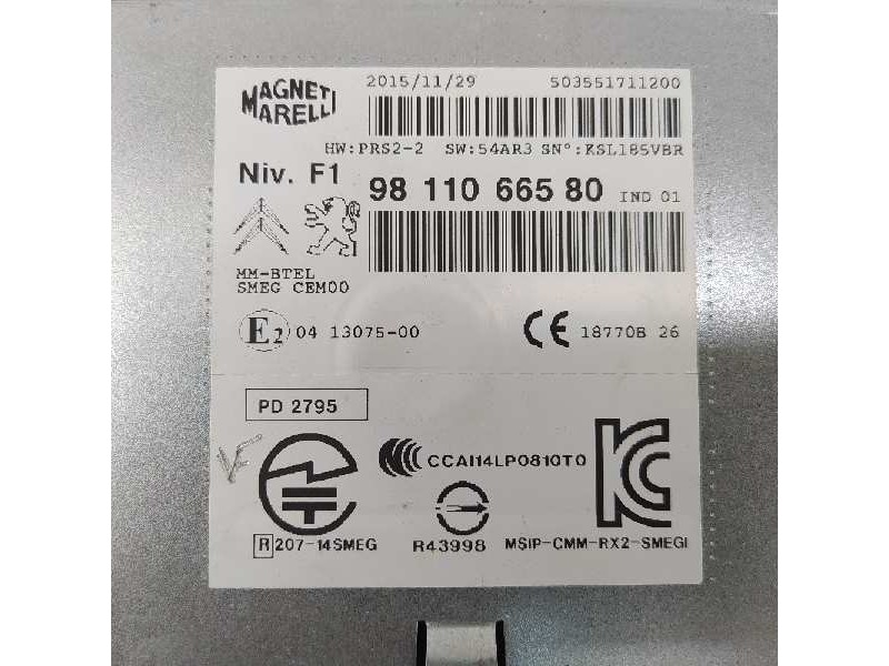 Recambio de sistema navegacion gps para peugeot 208 active referencia OEM IAM 9811066580  