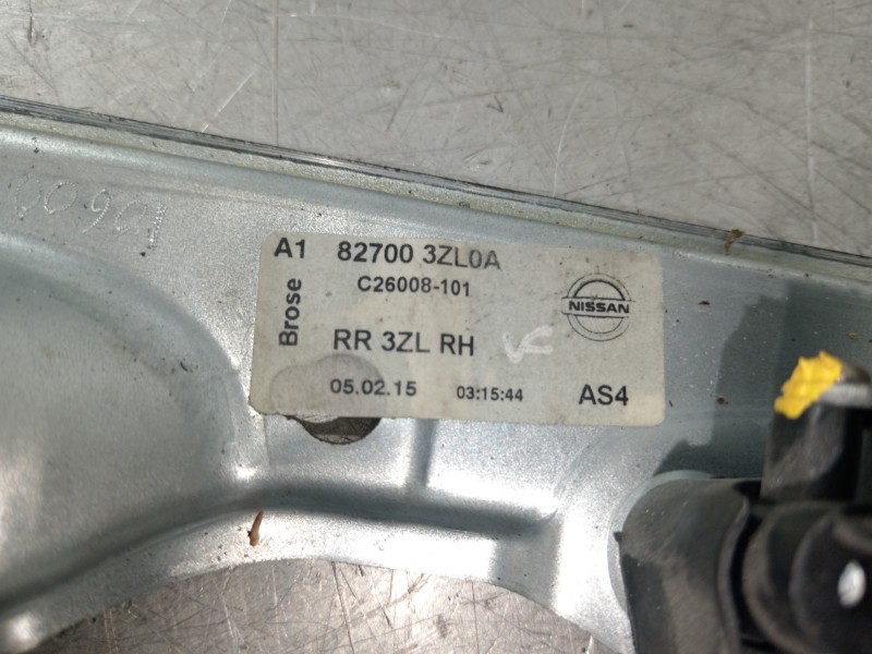 Recambio de elevalunas trasero derecho para nissan pulsar (c13) acenta referencia OEM IAM 827003ZL0A  