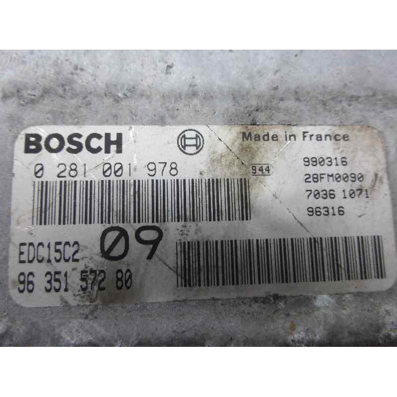 Recambio de centralita motor uce para peugeot 406 berlina (s1/s2) srdt referencia OEM IAM 9635157280 0281001978 EDC15C2