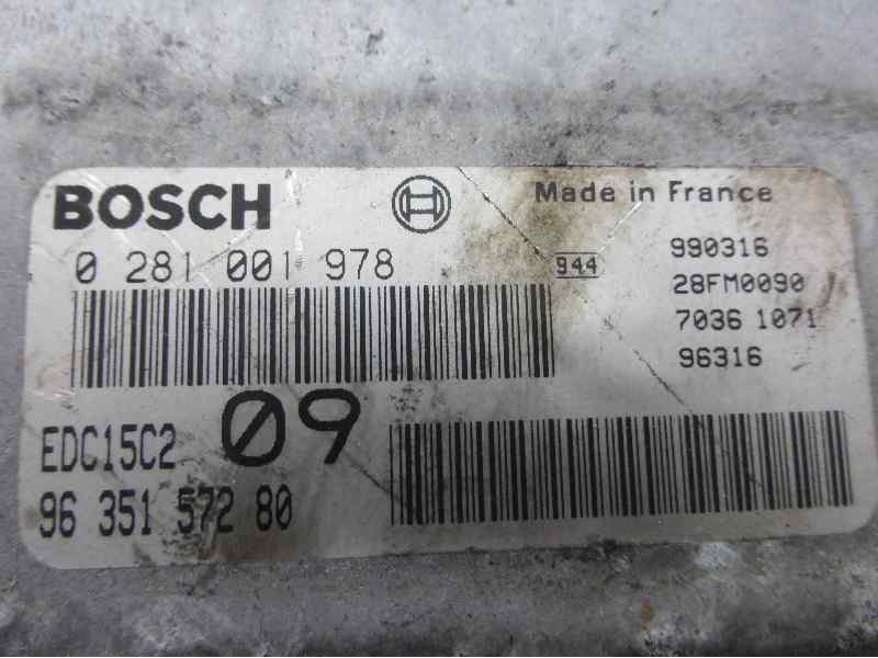 Recambio de centralita motor uce para peugeot 406 berlina (s1/s2) srdt referencia OEM IAM 9635157280 0281001978 EDC15C2