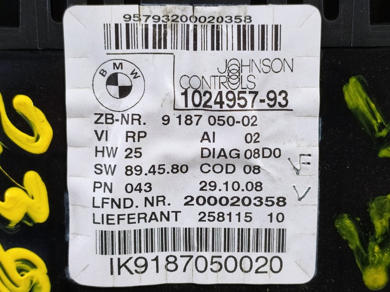 Recambio de cuadro instrumentos para bmw serie 1 coupe (e82) 123d referencia OEM IAM 918705002 1041568 