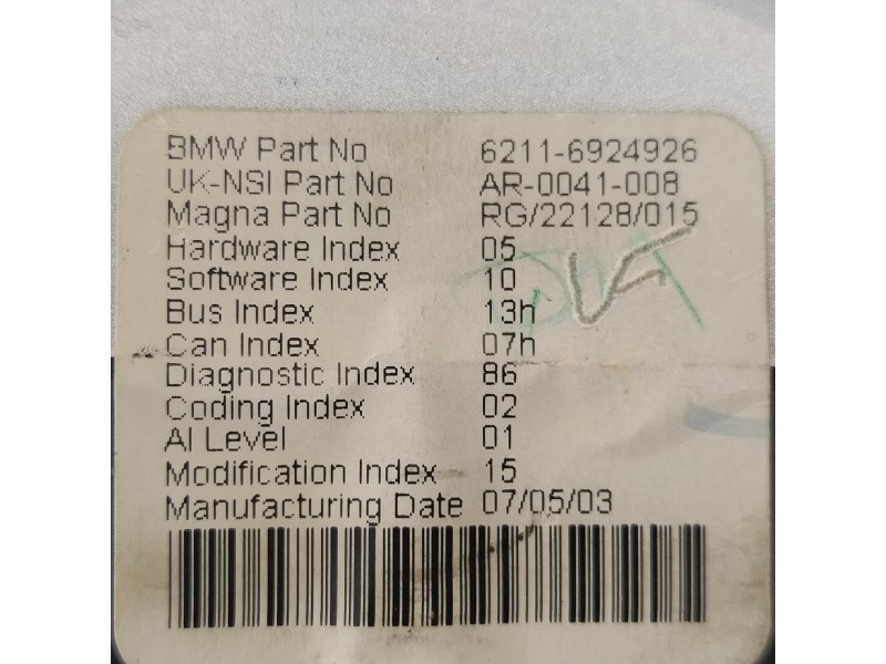 Recambio de cuadro instrumentos para bmw mini (r50,r53) one d referencia OEM IAM 6924926  