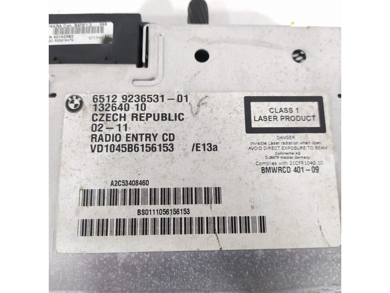 Recambio de sistema audio / radio cd para bmw serie 1 berlina (e81/e87) 116d referencia OEM IAM 65129236531  
