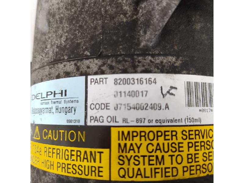 Recambio de compresor aire acondicionado para renault scenic ii authentique referencia OEM IAM 8200316164  