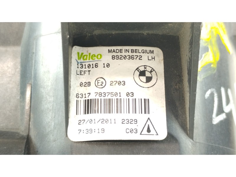 Recambio de faro antiniebla izquierdo para bmw serie 1 berlina (e81/e87) 116d referencia OEM IAM 63177837501 89203672 
