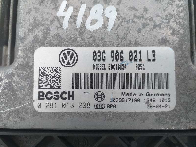 Recambio de centralita motor uce para skoda octavia berlina (1z3) trend referencia OEM IAM 03G906021LB 0281013238 