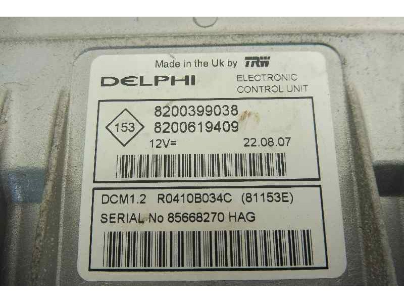 Recambio de centralita motor uce para renault clio iii exception referencia OEM IAM 8200399038 8200619409 
