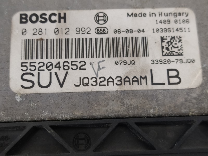 Recambio de centralita motor uce para fiat sedici (189) 1.9 8v multijet dynamic referencia OEM IAM 55204652  