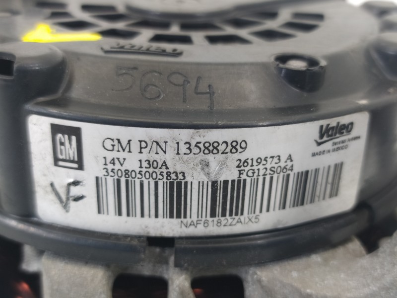 Recambio de alternador para opel adam glam ecoflex referencia OEM IAM 13588289 2619573A FG12S064