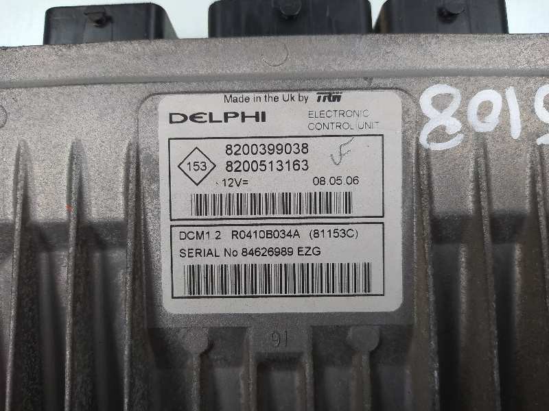 Recambio de centralita motor uce para renault clio iii confort expression referencia OEM IAM 8200399038 8200513163 