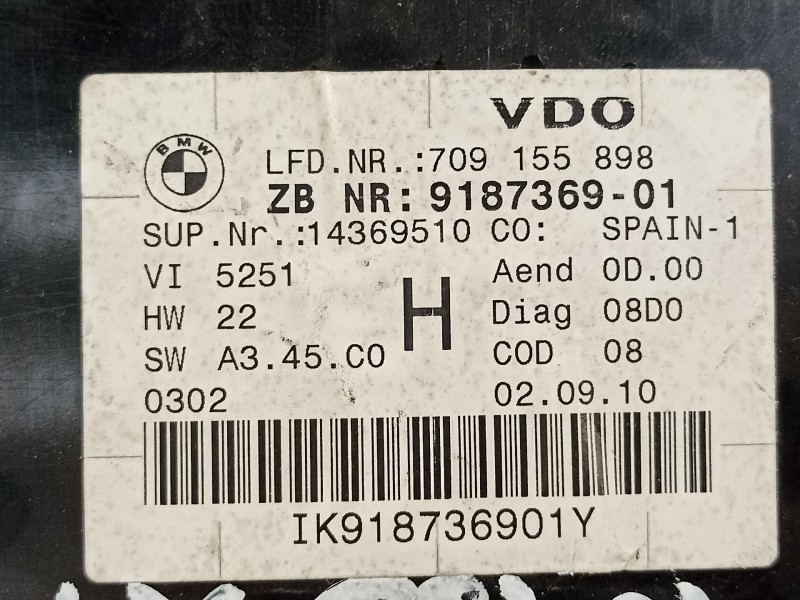 Recambio de cuadro instrumentos para bmw x1 (e84) 2.0 turbodiesel cat referencia OEM IAM 62109187369 9187369 