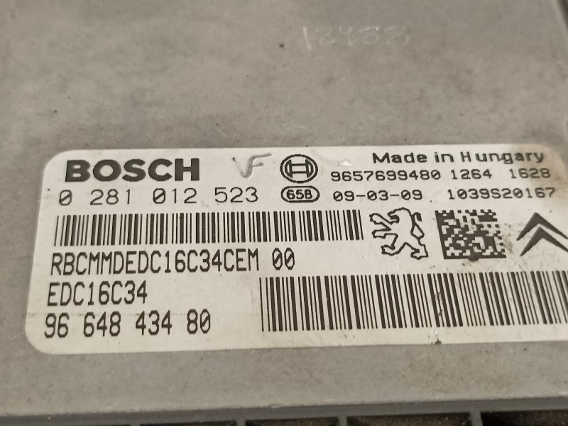 Recambio de centralita motor uce para citroën c3 pluriel 1.4 hdi referencia OEM IAM 9664843480 281012523 