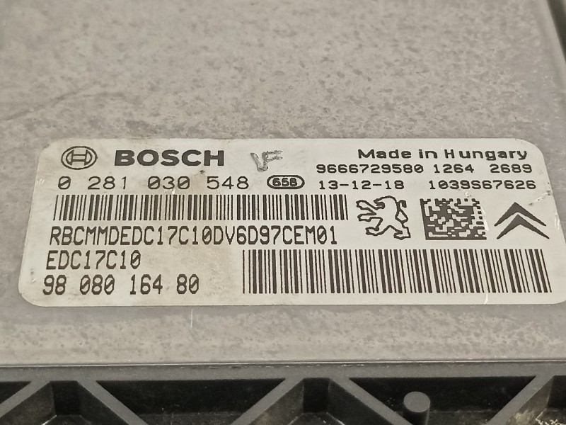 Recambio de centralita motor uce para peugeot 308 access referencia OEM IAM 9808016480 0281030548 