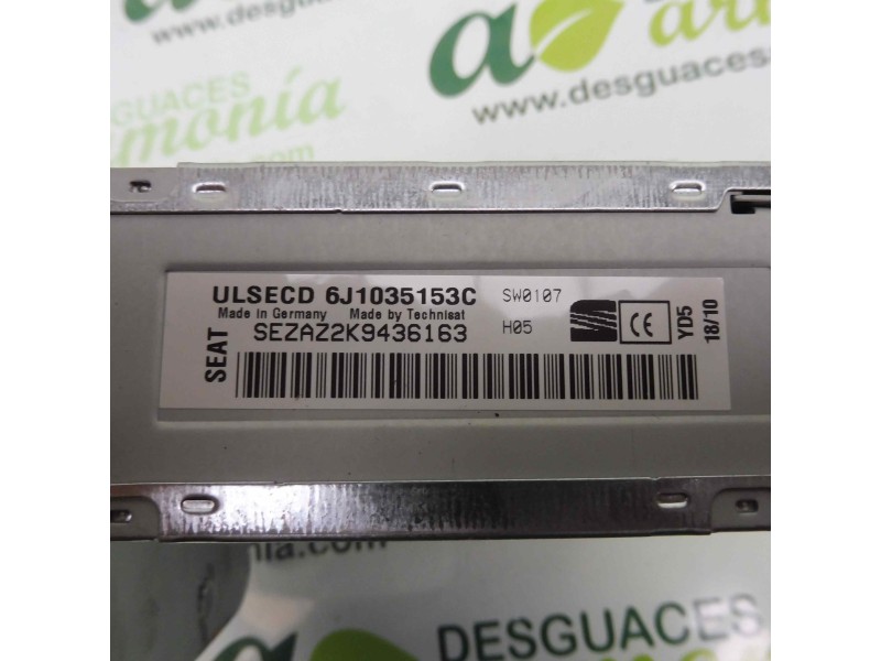 Recambio de sistema audio / radio cd para seat ibiza (6j5) reference referencia OEM IAM 6J1035153C  