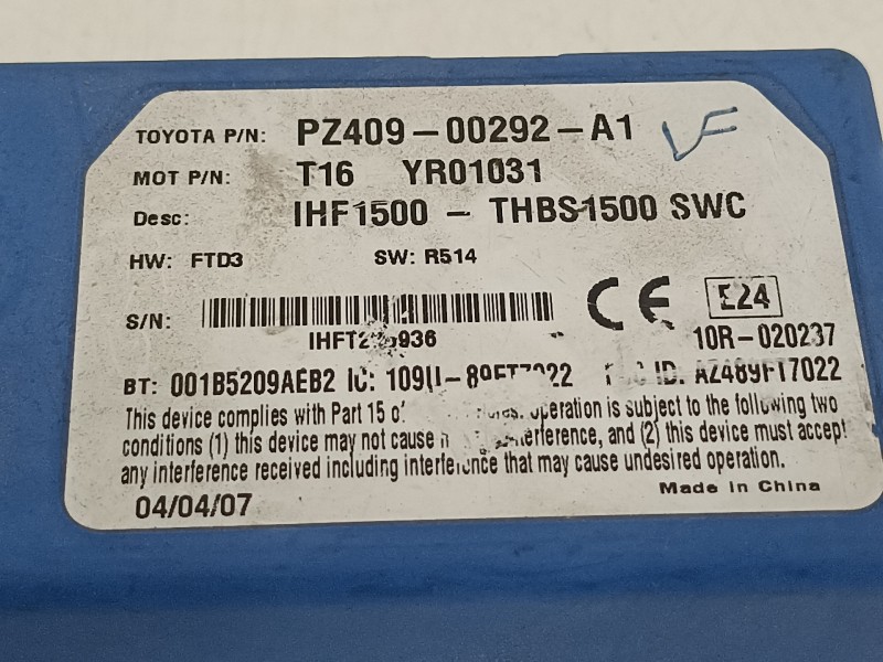 Recambio de modulo electronico para toyota rav 4 (a3) executive referencia OEM IAM PZ40900292A1  
