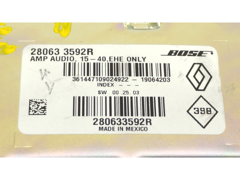 Recambio de sistema audio / radio cd para renault megane iv sport tourer referencia OEM IAM 280633592R  