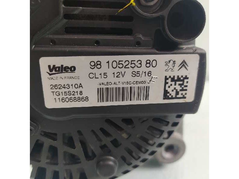 Recambio de alternador para citroën c-elysée exclusive referencia OEM IAM 9810525380 2624310A TG15S218