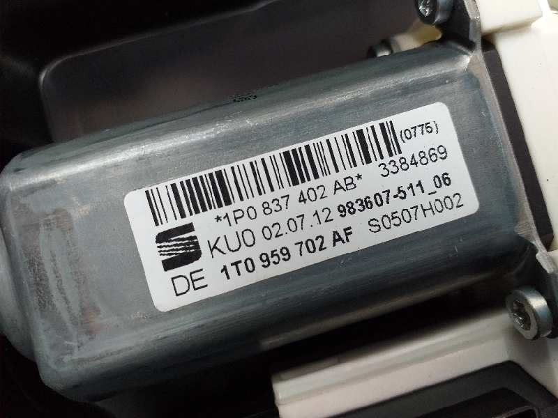 Recambio de elevalunas delantero derecho para seat leon (1p1) reference copa referencia OEM IAM 1P0837402AB 1T0959702AF 