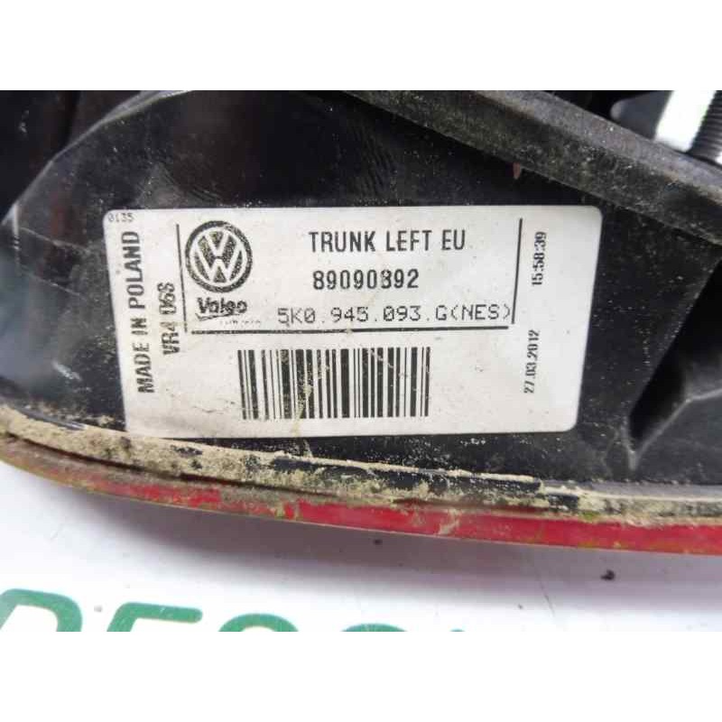 Recambio de piloto trasero izquierdo en porton para volkswagen golf vi (5k1) advance bluemotion referencia OEM IAM 5K0945093G  
