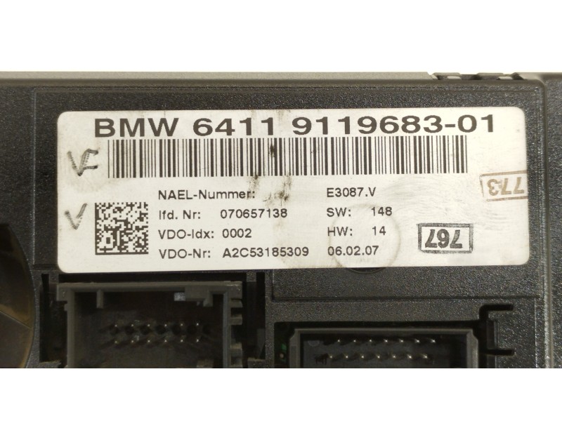 Recambio de mando climatizador para bmw serie 1 berlina (e81/e87) 120d referencia OEM IAM 64119119683 A2C53185309 