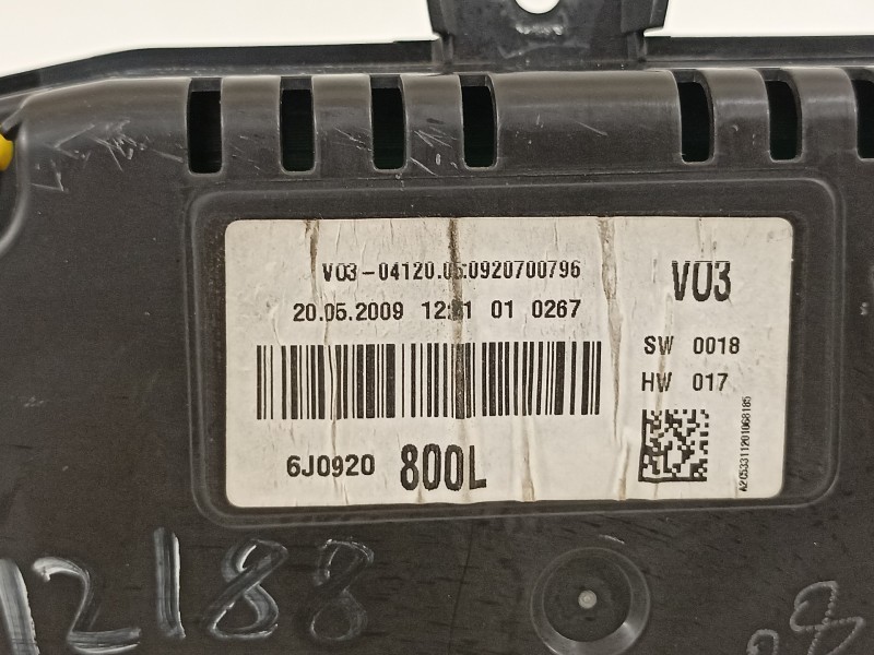 Recambio de cuadro instrumentos para seat ibiza (6j5) reference referencia OEM IAM 6J0920800L  