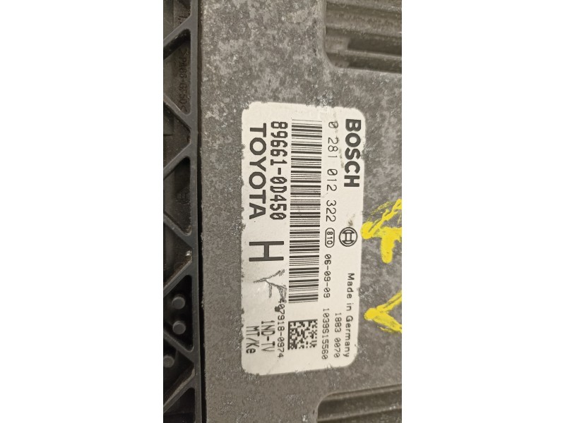 Recambio de centralita motor uce para toyota yaris (ksp9/scp9/nlp9) básico referencia OEM IAM 896610D450 0281012322 