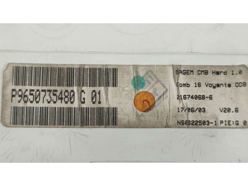 Recambio de cuadro instrumentos para citroën c3 pluriel 1.6 16v sensodrive referencia OEM IAM 9650735480  