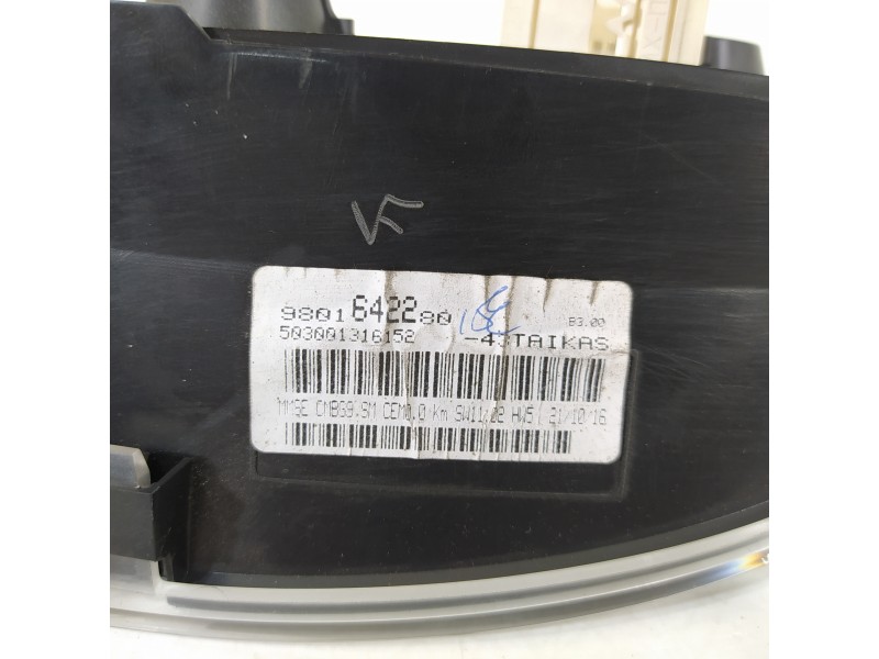 Recambio de cuadro instrumentos para peugeot partner kasten 7f9hf-7f9hf0 referencia OEM IAM 9801642280  