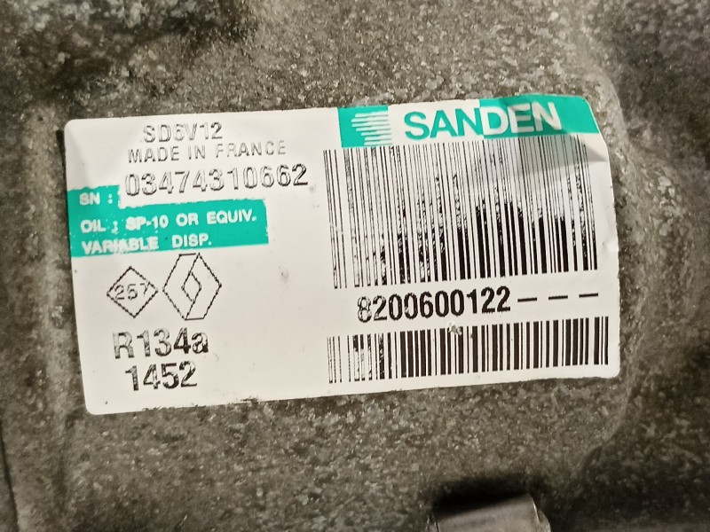 Recambio de compresor aire acondicionado para renault clio iii confort expression referencia OEM IAM 8200600122  