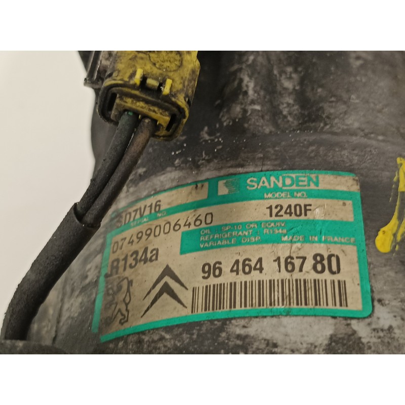 Recambio de compresor aire acondicionado para citroën c8 hdi 109 fap premier automático referencia OEM IAM 9646416780  