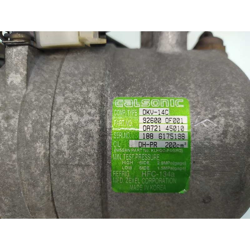 Recambio de compresor aire acondicionado para nissan terrano/terrano.ii (r20) avenue referencia OEM IAM 926000F001 5060213931 0A