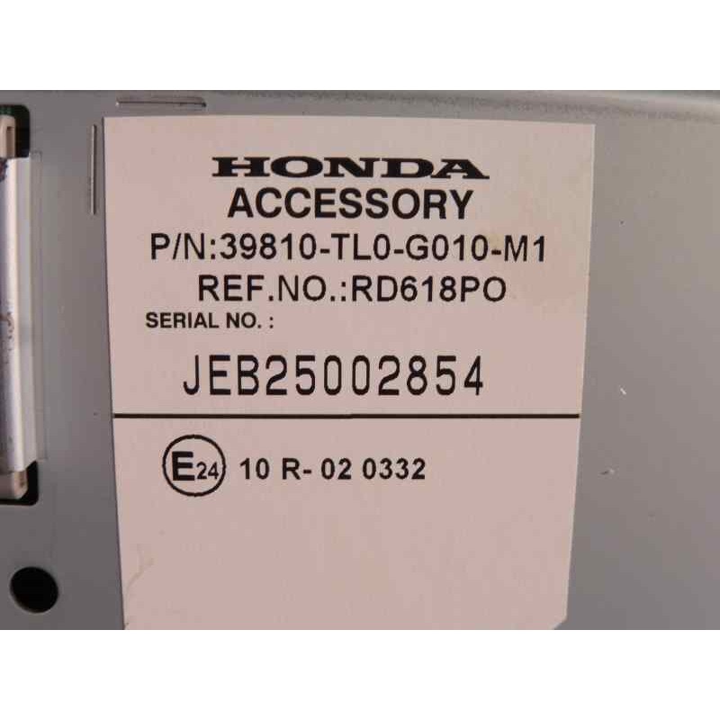 Recambio de sistema navegacion gps para honda accord berlina (cu) elegance referencia OEM IAM 39810TL0G010M1 RD618PO JEB25002854