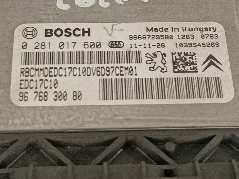 Recambio de centralita motor uce para peugeot partner kombi outdoor referencia OEM IAM 9676830080 0281017600 