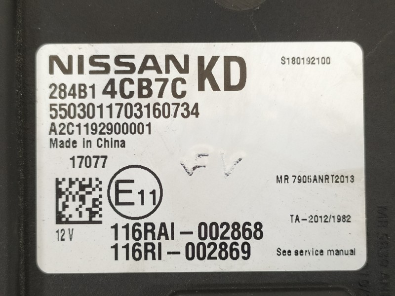Recambio de modulo electronico para nissan x-trail (t32) connect referencia OEM IAM 284B14CB7C A2C1192900001 