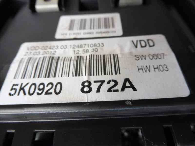 Recambio de cuadro instrumentos para volkswagen golf vi (5k1) advance bluemotion referencia OEM IAM 5K0920872A  